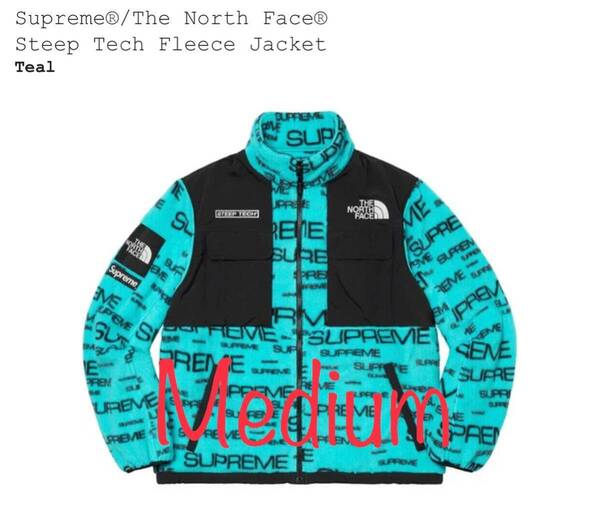 M 21FW Supreme North Face Steep Tech Fleece Jacket Teal シュプリーム ノース フェイス スティープ テック フリース ジャケット 青