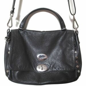 Good product ZANELLATO POSTINA ANNI50 POSTINA 2way leather shoulder bag handbag dark brown C0403, Shoulder bag, Made of leather, Cowhide