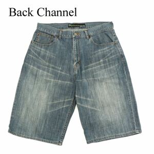 Back Channel バックチャンネル 春夏 USED加工★ デニム ハーフ ショート パンツ ジーンズ Sz.L　メンズ BKCNL 日本製　C2B01668_5#P