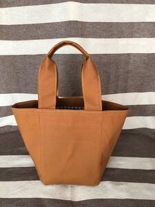 ハンドメイド トートバッグ 帆布 茶色 ブラウン