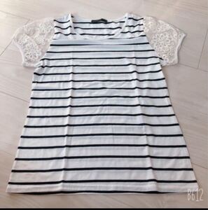 ボーダーTシャツ ボーダーカットソー レース