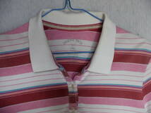 ユニクロ　　半袖　　 ポロシャツ 　　ピンク系のボーダー　　　ＸＬサイズ 　_画像2