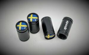 スウェーデン国旗 筒型 黒 ボルボ VOLVO XC40 XC60 XC70 XC90 S40 S60 S70 S80 S90 S80 V40 V50 V60 V70 V90 ドレスアップ カスタム