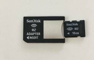 F0016 SanDisk メモリースティック M2 16GB【1枚】アダプター付