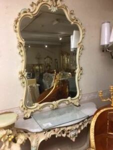  necessary stock verification Italy import ro here style silikSILIK white ivory color rose rose. motif . wonderful console mirror set dresser 