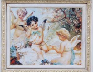 イタリア輸入 ハンズザッカの天使の額絵 エンジェルの額絵 エンゼルの額絵 赤ちゃんの額絵, 美術品, 絵画, グラフィック