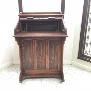  special price! England import antique style Brown wood computer desk Brown wood lighting desk Brown wood lighting byu low 