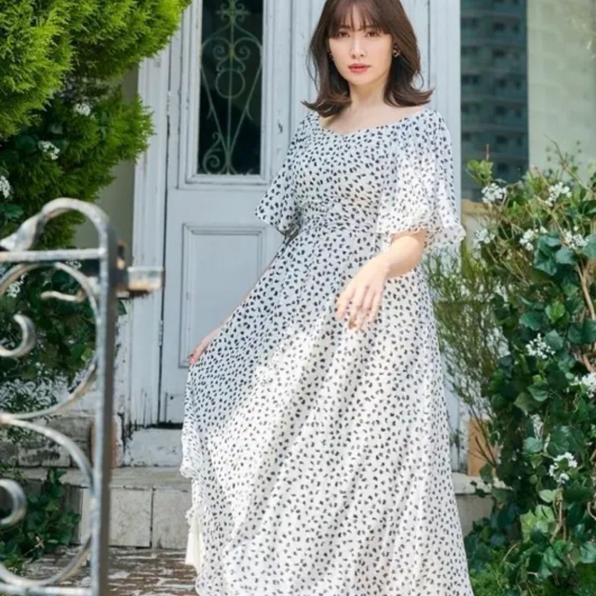 Water Lily Garden Knit Dress Her lip to S 新品 未使用 | alfasaac.com