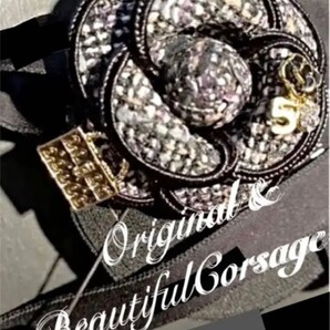 オリジナル N°5 カメリアツイードコサージュ Original Beautiful Camellia N°5 Corsage★