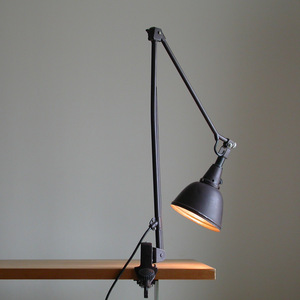Midgard 114 D.R.G.M clamp type arm lamp / Germany industry series lighting bow house Vintage 