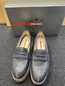 PRADA☆プラダ☆ネイビー　ウエッジソール　36