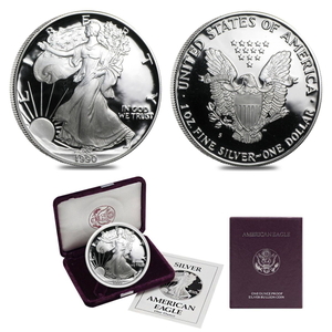 ●アメリカ　1990年S イーグル銀貨　1オンス　プルーフ / 箱