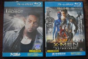 「アイ、ロボット 」 「X-MEN フューチャー＆パスト 」 　レンタル版　ブルーレイ　２本セット　 中古　 　 送料無料　　br127