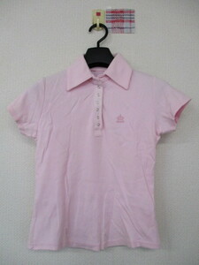 ★半袖 衿付き スナップボタン ワンポイント刺繍 ピンク