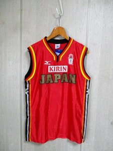 d875 basketball Japan game shirt size M red × other 35-8