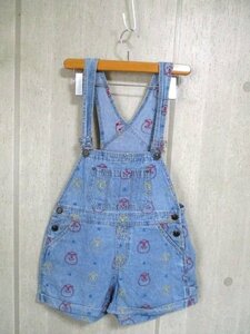 d881 WC double si- Denim pants overall embroidery free size 51-8