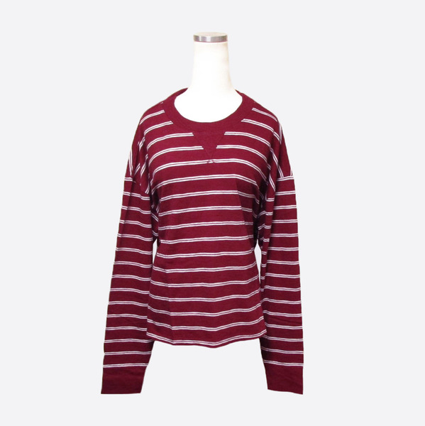 ★SALE★Hollister/ホリスター★ボーダー長袖Tシャツ (Burgundy/White/M)