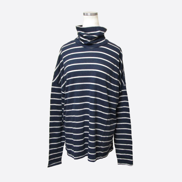 ★SALE★Abercrombie & Fitch/アバクロ★ドロップショルダーボーダータートル (Navy/L)