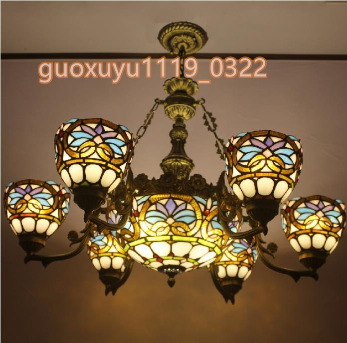 Indoor art ☆ Very beautiful item ☆ Luxurious stained glass pendant light Luxury ceiling lighting Stained glass lamp Glass crafts, hand craft, handicraft, glass crafts, Stained glass