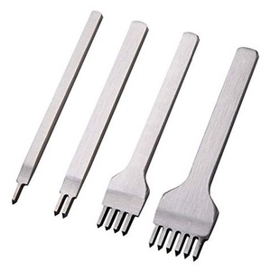 在庫処分!送料無料!■レザークラフト 道具 工具 菱目打ち 4本 セット 4mmピッチ ハンドメイド 革製品 皮革 革 趣味 縫い穴 DIY