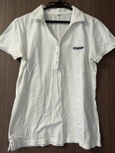 CONVERSE Converse short sleeves sport wear lady's white polo-shirt M size 