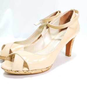 POOL SIDE プールサイド オープントゥパンプス ベージュ サイズ37.5(約24.0㎝)