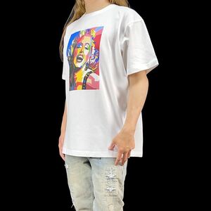 新品 マリリンモンロー セクシーブロンド女優 ハリウッドスター スマイル ポップアート 大きい ワイド オーバー ビッグ Tシャツ XXLサイズ