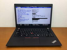 ☆　美品　lenovo　ThinkPad　T480s　（20L8S0B500）　第 8 世代/Corei7/8650U/1.9GHz/16384MB/BIOS確認済/ジャンク/部品取りにどうぞ　☆_画像1