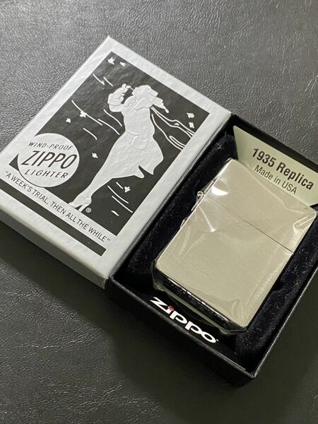 zippo シルバー 1935レプリカ 外ヒンジ 希少モデル 2016年製 1935 REPLICA シルバーインナー 2016年製 ケース 保証書付き