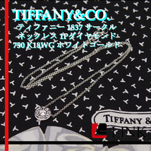 美品〔正規品〕750 K18WG TIFFANY&CO. ティファニー 1837 サークル ネックレス 1Pダイヤモンド ホワイトゴールド ペンダント レディース_画像1