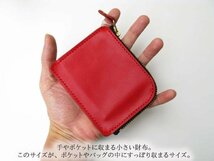 栃木レザーウォレット コインケース財布 赤 日本製 本革 japan メンズ レディース 財布 薄い ミニウォレット 小さい財布 ハーフウォレット_画像3