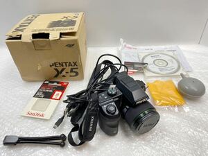 H3-1P 美品　PENTAX◆デジタルカメラ PENTAX X-5 [クラシックブラック] メモリカード8GB 
