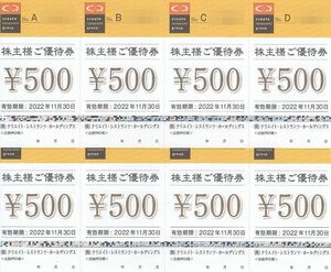 最新 クリエイトレストランツ 株主優待券 4000円分(500円×8枚)　その2