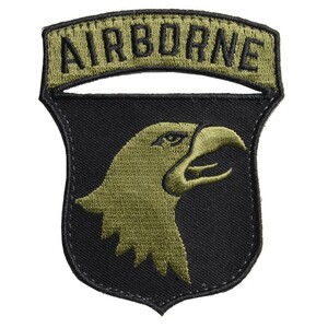 AIR BORNE ワッペン 第101空挺師団 REPSGEAR ベルクロ式 [ 右向き ] ミリタリーワッペン