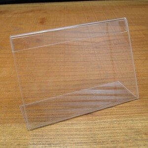 L型カードスタンド テーブルカード 1.5mm厚 アクリル ディスプレイ 店舗用品 [ 90×130mm / 1個 ] 透明