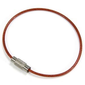 ワイヤーリング ステンレス製 キーホルダー 鍵用 PVCコーティング [ レッド ] ベルトキーホルダー キーチェーン