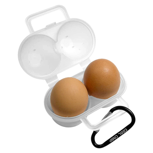 エッグホルダー 2個用 たまごケース ハンガー付き 半透明 [ カラビナ付き ] 卵ケース 玉子ケース タマゴケース