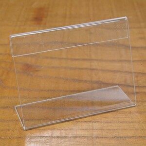 L type card stand table card 1.5mm thickness acrylic fiber display store articles [ 55×75mm / 1 piece ] transparent 