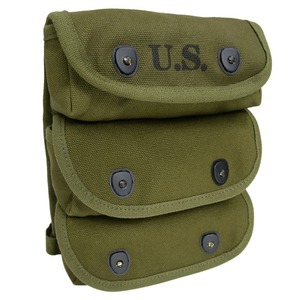 グレネードポーチ 復刻品 アメリカ軍 WW2 3連 コットンキャンバス生地 ミリタリーポーチ 軍用ポーチ pocket