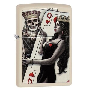 ZIPPO Skull King playing cards 29393 mat cream Zippo - oil lighter Skull King Queen