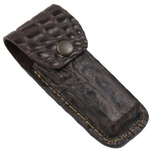 ナイフポーチ 革製 ベルトループ付 クロコダイル調 レザーシース [ 大 ] ワニ革 Crocodile革 Leather