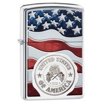 ZPPO 星条旗 USAスタンプ 29395 ハイポリッシュクローム ジッポー オイルライター ZIPPO_画像1