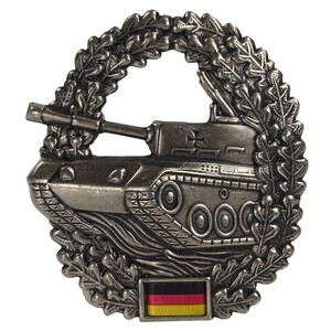 ドイツ軍放出品 記章ピンバッジ 戦車部隊 ベレー帽用 BW Panzer 独軍 装甲 階級章 徽章 4本ピン Barett