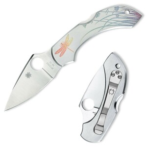 Spyderco 折りたたみナイフ ドラゴンフライ タトゥー 直刃 C28PT スパイダルコ Dragonfly Tattoo