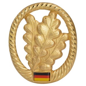 ドイツ軍放出品 記章ピンバッジ 歩兵 ベレー帽用 BW Jagertruppe 独軍 猟兵 階級章 徽章 金色 4本ピン