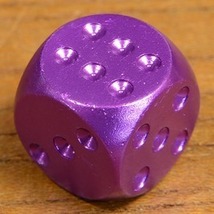 サイコロ 丸角 アルミ合金製 ダイス 16mm [ パープル ] 骰子 賽子 dice さいころ エッジ無し 面取り_画像2