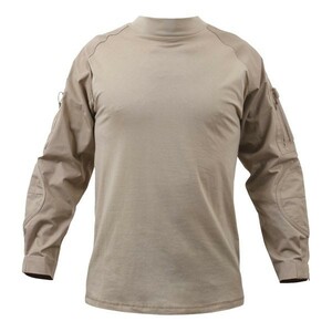 Rothco コンバットシャツ カーキ 90030 [ Mサイズ ] ロングスリーブ 長袖|ロスコ メンズ 防寒着 防寒装備