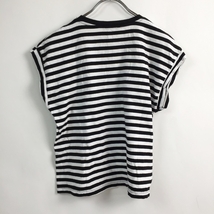 ZARA/ザラ 半袖Tシャツ ボーダー柄 コットン100％ ブラック 黒 USAサイズS レディース_画像4