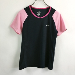 NIKE/ナイキ 半袖Tシャツ スポーツウェア ドライフィット ネイビー 紺 サイズM レディース　フィットネス筋トレダイエット