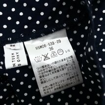 美品 MACKINTOSH PHILOSOPHY マッキントッシュ ドット柄 フレンチスリーブ シャツ 36 紺 ネイビー レディース 女性用_画像3